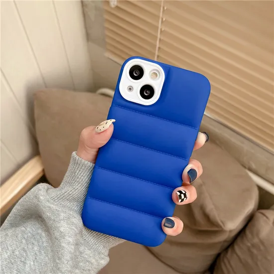 Fashion Hot Puffer Mobile Phone Case for iPhone 15 Down Jacket Puffer Case