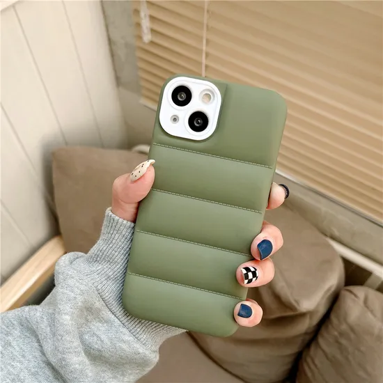 Fashion Hot Puffer Mobile Phone Case for iPhone 15 Down Jacket Puffer Case