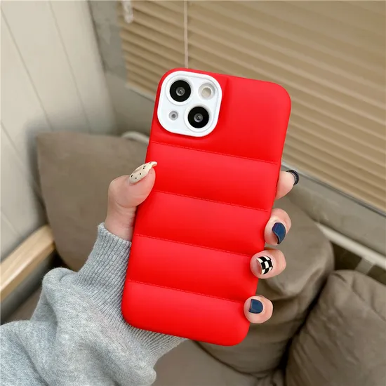 Fashion Hot Puffer Mobile Phone Case for iPhone 15 Down Jacket Puffer Case