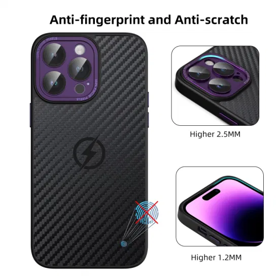 Heat Dissipation Alloy Carbon Fiber Magnetic Phone Case for iPhone 14 Pro Max 100% Focus Pixel Camera Protection Case