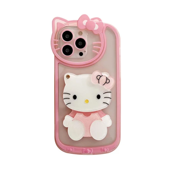 Hello-Kity Lovely 3D Cartoon Makeup Mirror Phone Case Girly Mobile