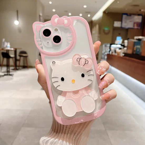 Hello-Kity Lovely 3D Cartoon Makeup Mirror Phone Case Girly Mobile