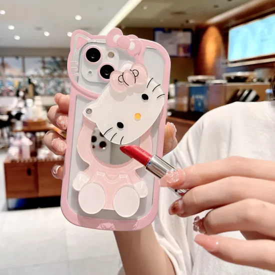 Hello-Kity Lovely 3D Cartoon Makeup Mirror Phone Case Girly Mobile