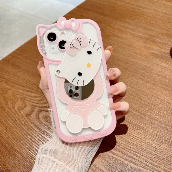 Hello-Kity Lovely 3D Cartoon Makeup Mirror Phone Case Girly Mobile