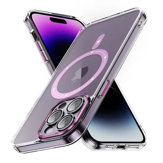 High Quality Magnetic Cell Phone Case Transparent PC Glass Lens Protector Shockproof Covers for iPhone 15 PRO Max 11 12 13 14 PRO