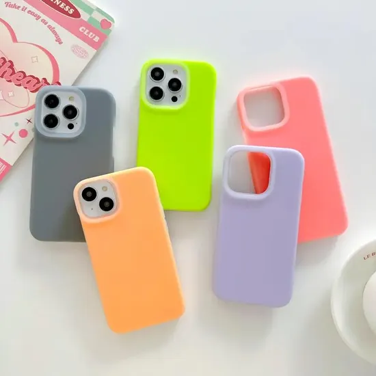 Ins Fashion Pure-Colored Jelly Soft Flexible Silicone Gel Rubber Bumper Mobile Phone Case for iPhone 11/12/13/14 PRO Max