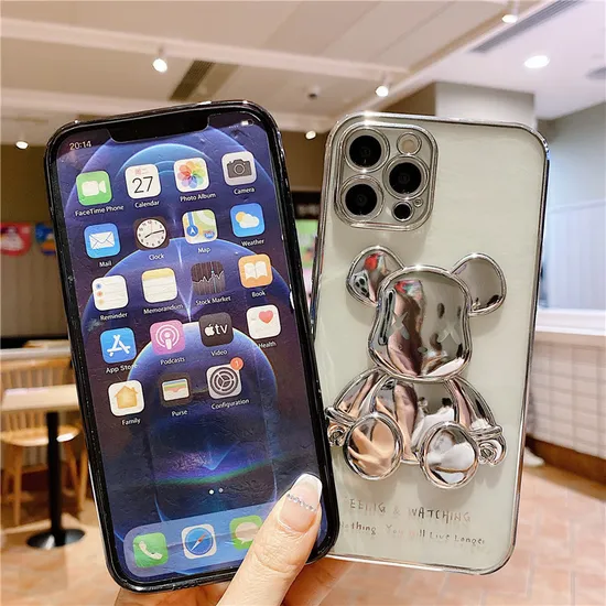 Ins Style Electroplating Cell Phone Back Cover Soft Transparent Mobile Phone Case for iPhone 12 13 14 PRO Max