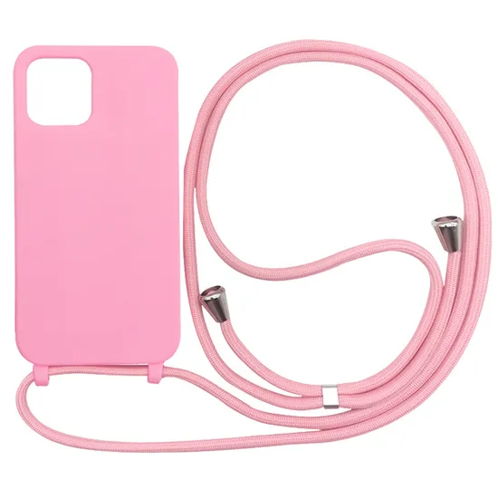 Integrated Lanyard Silicone Mobile Phone Case with Strap Crossbody Necklace for iPhone 15