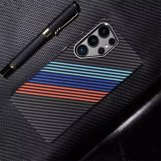 Luxo Design Kevlar Phone Case for Samsung S24 Ultra S23+ Slim PC Magnetic Cover Carbon Fiber