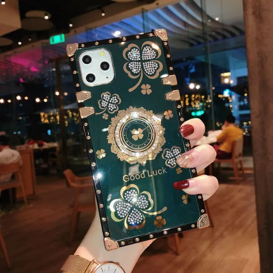 Luxury Lucky Flowers Ring Phone Case for Vivo X23 X27 Y93 Y97 Y20 Y30 Y50 V15 V17 S1 PRO Y9s S5 V20se Diamond Soft Cover