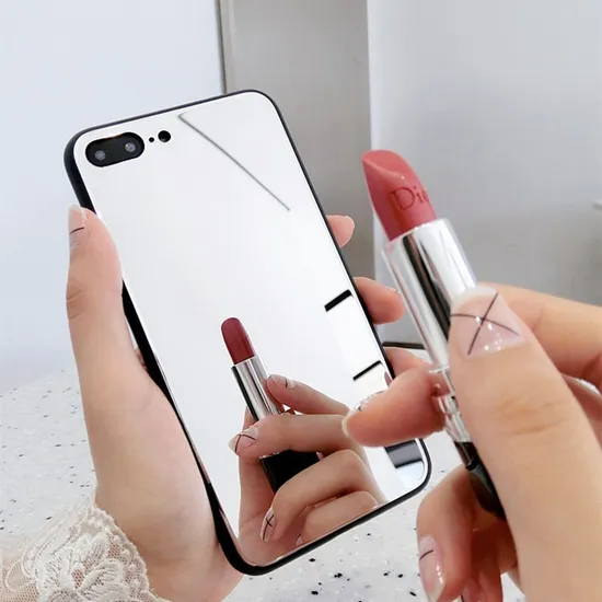 Makeup Mirror Phone Case Girls Glass I Phone14 PRO Max