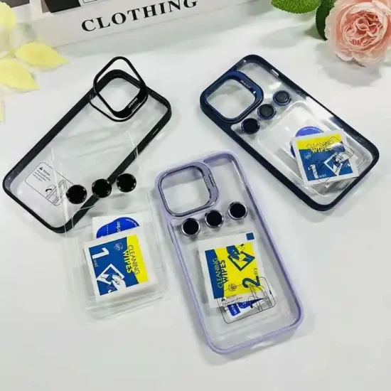 Mobile Phone Case Stand Ring Holder Phone Case for iPhone 15 PRO Max 14 PRO Lens Protector