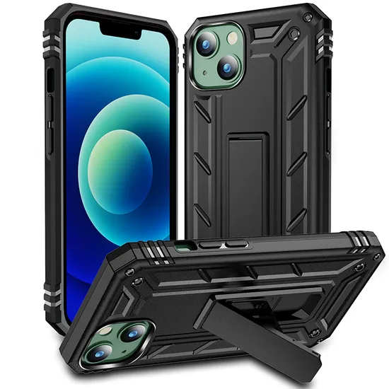 Shockproof Hard PC Rugged Back Cover 2 in 1 Ddefend Mobile Phone Case with Kickstand for iPhone 15 14 13 12 PRO Max