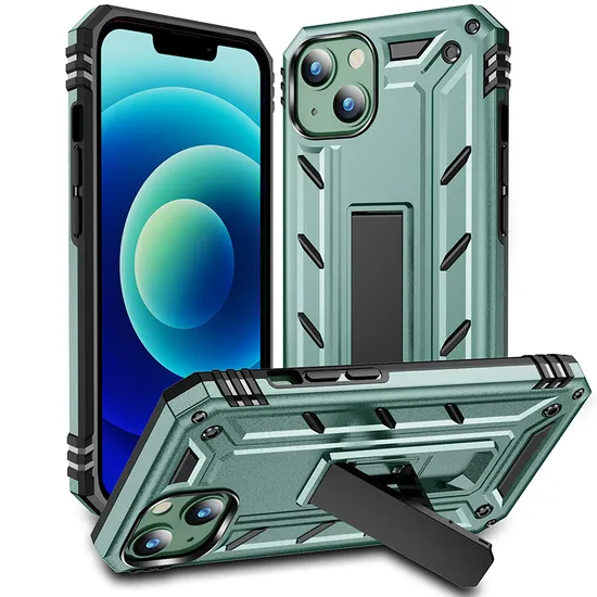 Shockproof Hard PC Rugged Back Cover 2 in 1 Ddefend Mobile Phone Case with Kickstand for iPhone 15 14 13 12 PRO Max