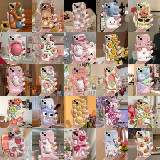 Tictok Hot New 3D IMD Anime Phone Case Bling Glitter Powder Design