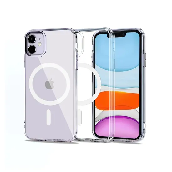 Transparent Acrylic Case Anti Shock Phone Cover Back Case for iPhone 14PRO Max Support Wireless Charger