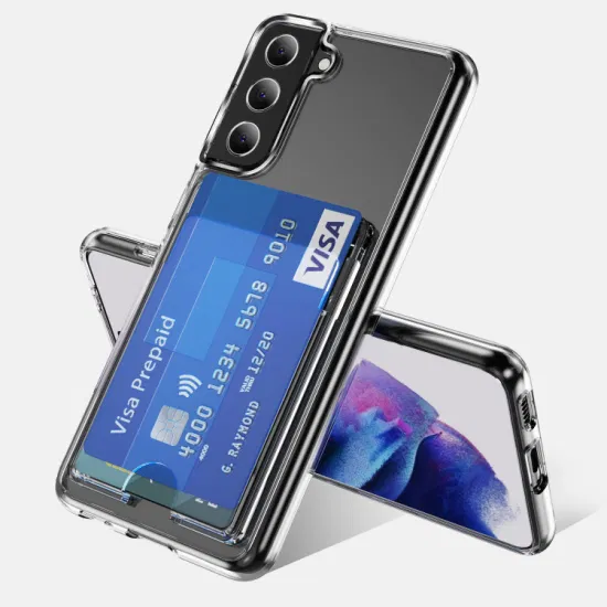 Transparent Acrylic Wallet Phone Case with Card Slot for Samsung S23 Ultra