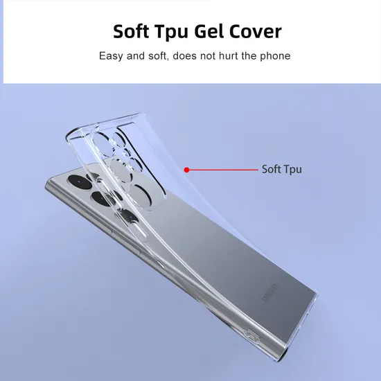 Transparent Soft TPU Shockproof Mobile Phone Case for Samsung S24 S23 Ultra