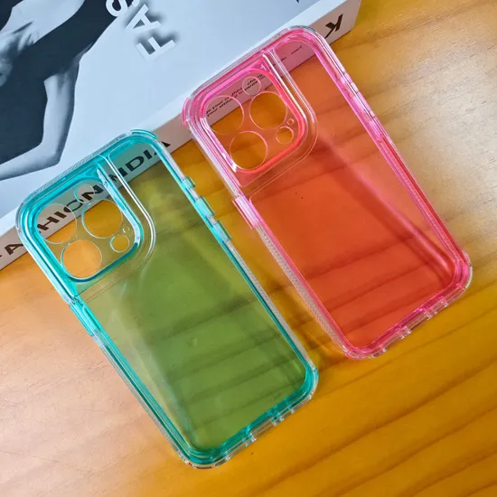 Wholesale Translucent Candy Color PC TPU Space Mobile Phone Case for iPhone 15PRO