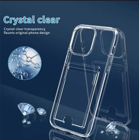 for iPhone 14PRO Max Wallet Phone Case Crystal Clear Card Slot Cover