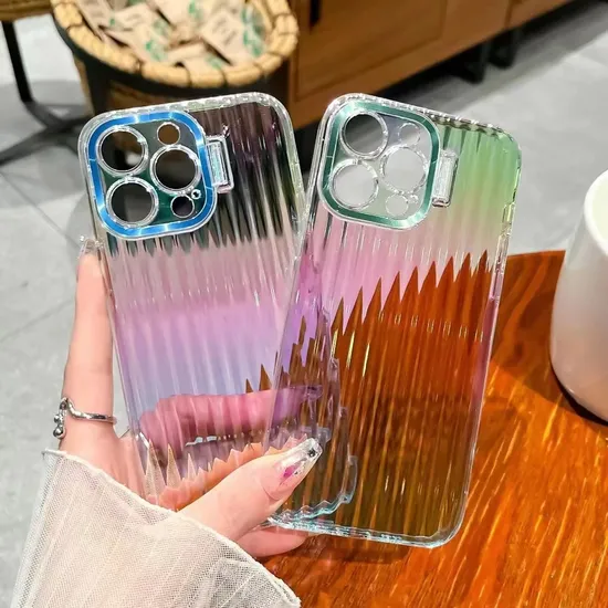 with Holder Wholesale Luxury Shockproof Gradient Color Back Cover Phone Case for iPhone 14 13 12 11