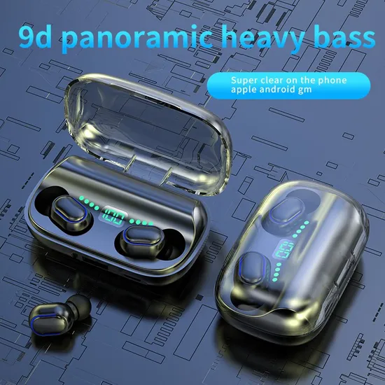 9d HiFi Stereo Waterproof in Ear Headphone Bt 5.3 Tws Earphones LED Display Wireless Bluetooth Earbuds