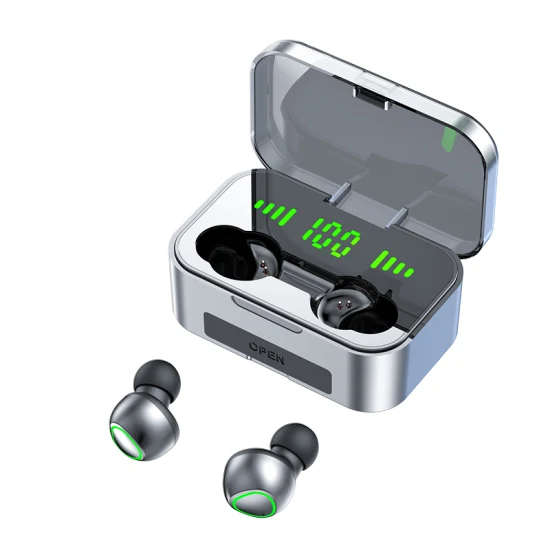 in-Ear Headphones Tws Earphones HiFi Stereo Waterproof Bt 5.3 LED Display Wireless Bluetooth Earbuds with Type-C Charging Port