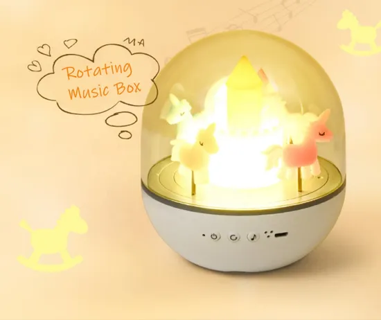 Bluetooth Music Remote-Controlled Rechargeable Carousel LED Children Lamp