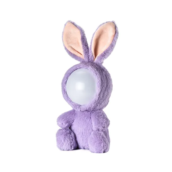 Fluffy Bunny Night Lamp with DIY Face Cute Gift