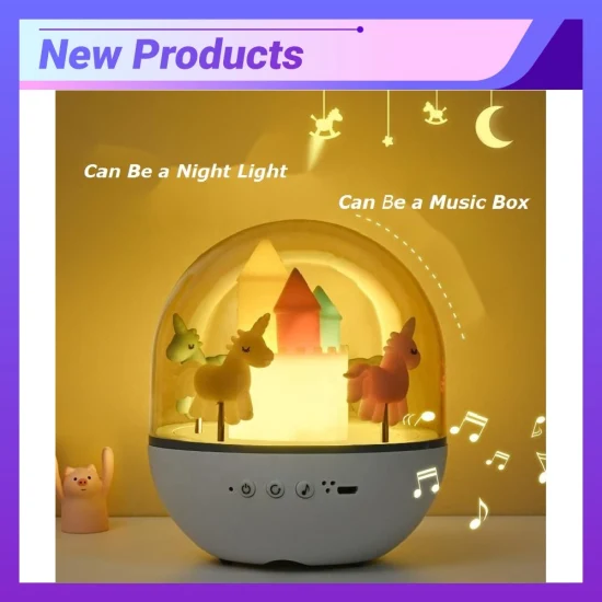 New Arrival Carousel Music Box Silicone Night Light for Kids Nursery