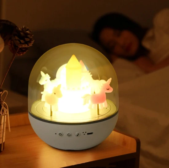 Silicone Carousel Music Light - Rechargeable LED Night Light for Children