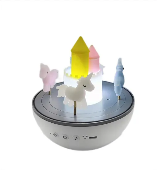 Silicone Carousel Music Light - Rechargeable LED Night Light for Children