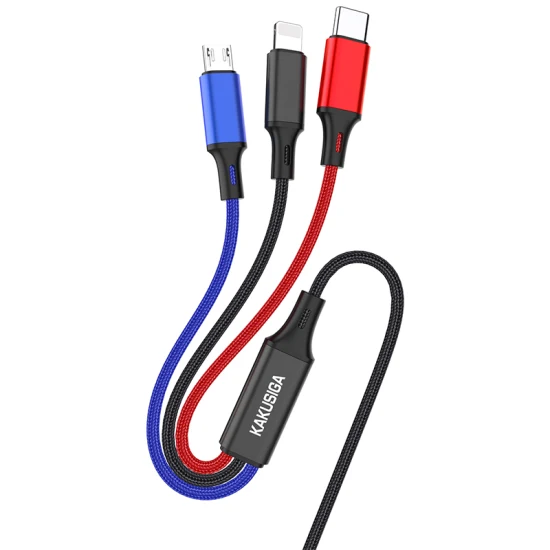 3 in 1 Quick Charging Cable for iPhone Samsung Android Phone Charging