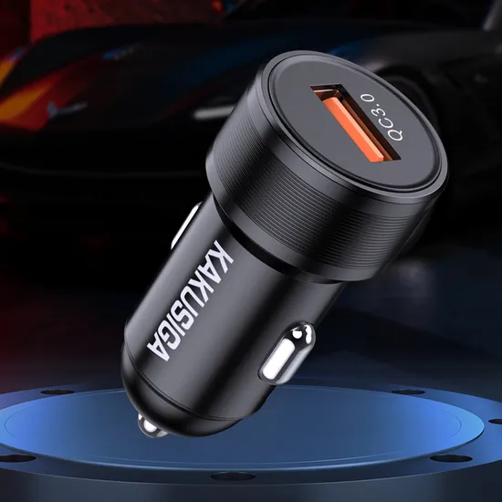 Hot Sale Car Charger OEM Single Port QC3.0 18W Fast Charge Output Mini Automobile Charger