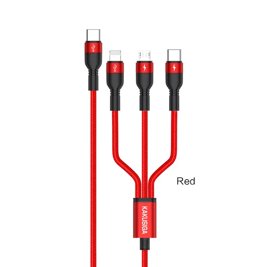 Hot Selling 3 in 1 Mobile Phone Fast Charging Data Cable Lightning Micro Type-C Cables