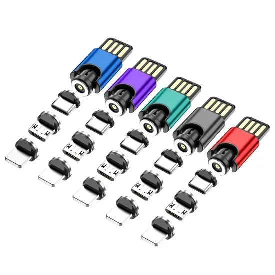 Mini Magnetic 540 Degrees Free Rotation Charger Multifunctional USB Port 2 in 1 in L-Shape and Straight Use