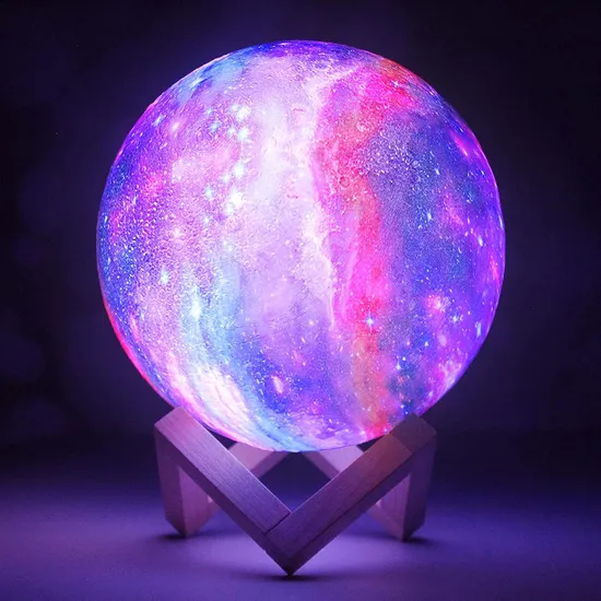 4.8 Inch 16 LED Colors Moon Night Light Galaxy Lamp