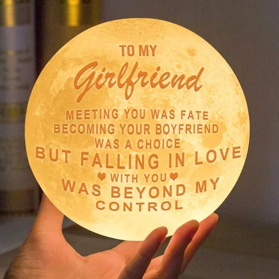 Personalized Engraved Lunar Lamp for Girlfriend Birthday Gift