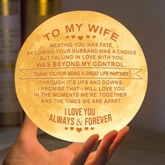 Personalized Engraved Lunar Lamp for Girlfriend Birthday Gift