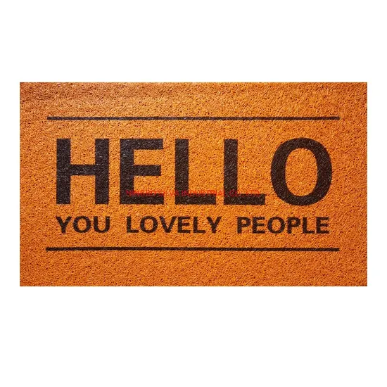 Brown PVC Coco Coir Doormat with Heavy-Duty Front Welcome Entrance Door Mats