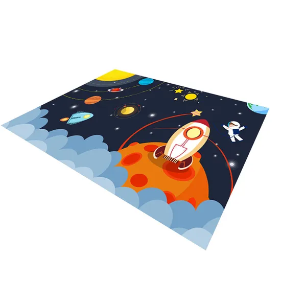 Children Mat Flannel Non-Slip Baby Rectangle Bedroom Living Room Kids Play Rug