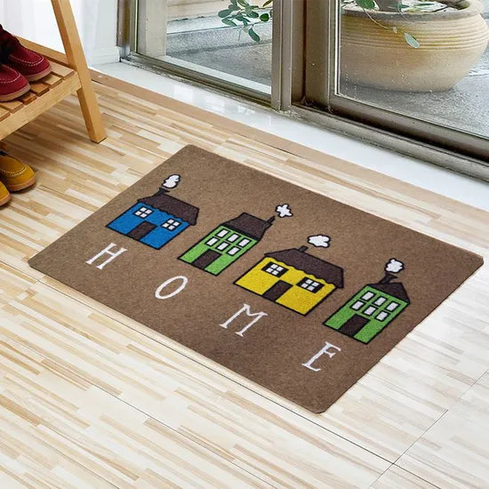 Custom Anti-Slide Polyester Napping Home Entry Door Mat Floor Doormat Carpet