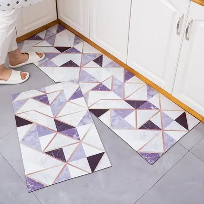 Custom Anti-Slip Highly Absorbent Embroidery Pattern Washable Kitchen Rugs