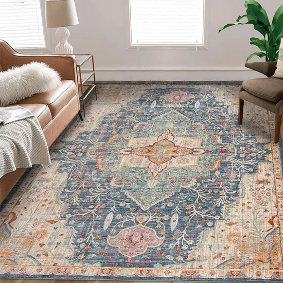 Custom Bohemian Style Chenille Area Rug for Living Room Floor Area Rug