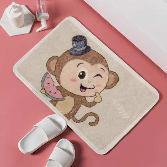 Custom Fluffy Cartoon Printing Door Mat for Anti-Slip Back Doormat