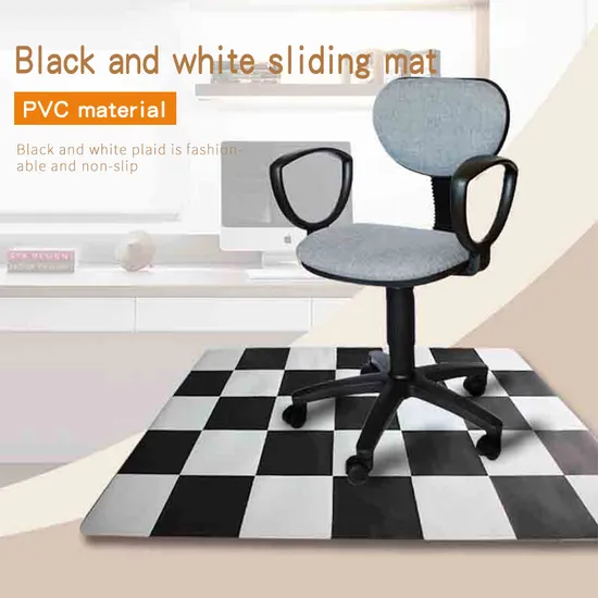 Custom Printed Logo PVC Office Chair Mat with Anti-Slip Rubber Back Mat