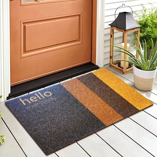 Custom Waterproof Washable PVC Outside Door Mats Anti-Slide Rubber Back Mat