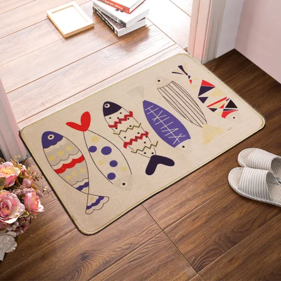 Customized Linen Floor Mat Printed Cartoon Door Mat