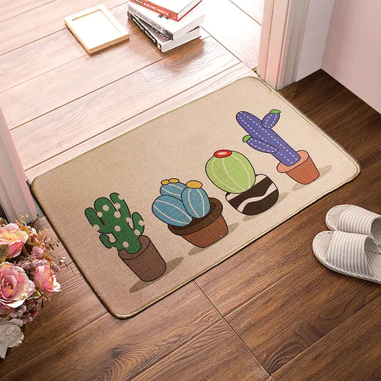 Customized Linen Floor Mat Printed Cartoon Door Mat