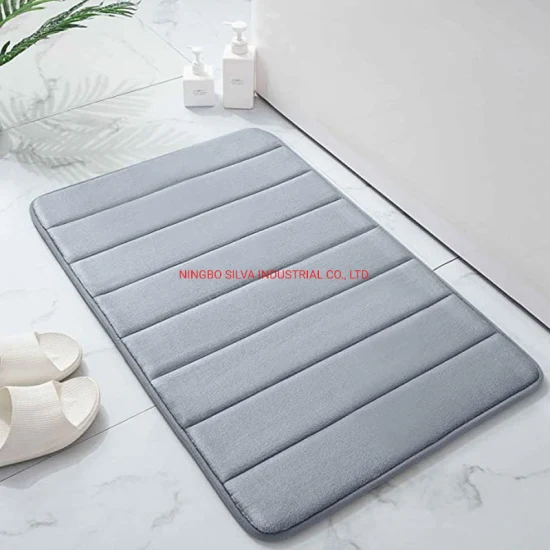 Embossed Microfiber Bath Mat Water-Absorbing Soft Custom Logo Foot Mat